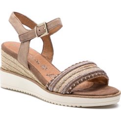 Espadryle TAMARIS - 1-28243-22 Mud 374. Szare espadryle damskie Tamaris, bez wzorów, z zamszu, bez obcasa, na obcasie. W wyprzedaży za 199,00 zł.