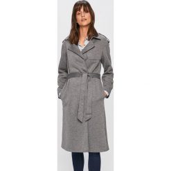 Tommy Hilfiger - Płaszcz. Szare kurtki damskie TOMMY HILFIGER, w paski, z poliesteru, bez kaptura. W wyprzedaży za 939,90 zł.