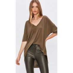 Answear - T-shirt Answear Lab. Zielone bluzki damskie ANSWEAR, s, bez wzorów, z poliesteru, casualowe, bez kołnierzyka, z krótkim rękawem. Za 89,90 zł.