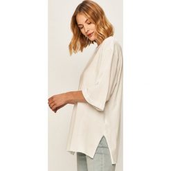 Answear - T-shirt. Białe bluzki damskie ANSWEAR, s, bez wzorów, z bawełny, casualowe, z okrągłym kołnierzem. Za 49,90 zł.