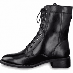 Tamaris botki damskie 25130 36 czarne. Czarne botki damskie Tamaris, bez obcasa, na sznurówki. Za 349,90 zł.