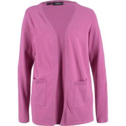 Sweter bez zapięcia oversize, z bawełny z recyclingu bonprix różowy bez. Różowe swetry damskie bonprix, bez wzorów, z bawełny, bez rękawów, bez kaptura. Za 37,99 zł.