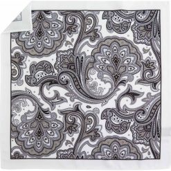 Biało-szara poszetka w paisley E272. Szare poszetki męskie Adam Collection - Krawaty i dodatki, bez wzorów, casualowe. W wyprzedaży za 29,70 zł.