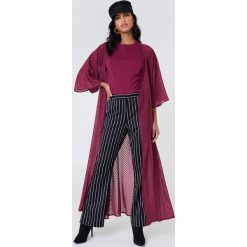 Płaszcze damskie: NA-KD Boho Sukienka-płaszcz z szyfonu – Purple