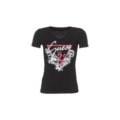 T-shirty z krótkim rękawem Guess FENALIE. Czarne t-shirty damskie Guess, l, z aplikacjami. Za 129,00 zł.