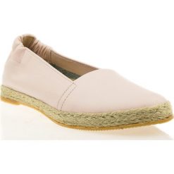 Espadryle skórzane (38). Różowe espadryle damskie J. Wolski, bez wzorów, bez obcasa. Za 199,00 zł.