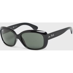 Ray-Ban - Okulary Jackie Ohh. Czarne okulary przeciwsłoneczne męskie Ray-Ban, z materiału, prostokątne. W wyprzedaży za 399,90 zł.