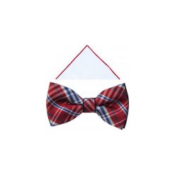 Czerwona mucha w kratkę A336. Czerwone muszki męskie Adam Collection - Krawaty i dodatki, na co dzień, w kratkę, z poliesteru, eleganckie. Za 55,00 zł.