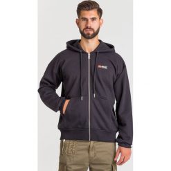 BLUZA Diesel. Czarne bluzy męskie Diesel, m, z haftami, z bawełny, z kapturem. Za 509,40 zł.