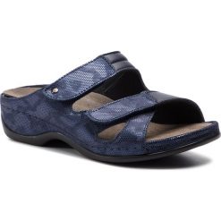 Klapki BERKEMANN - Janna 01027 Blau/Wab/Shiny 319. Niebieskie klapki damskie marki Berkemann, bez wzorów, z zamszu, bez obcasa, na obcasie. Za 429,00 zł.