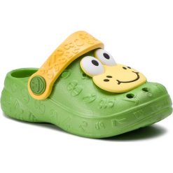 Klapki COQUI - Hoppa 9381-100-1400 Lime. Zielone sandały chłopięce Coqui, z tworzywa sztucznego, bez zapięcia. Za 54,99 zł.