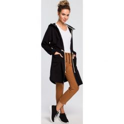 Bluza damska z kapturem rozpinana czarna - 2xl/3xl. Czarne bluzy damskie e-margeritka.pl, na wiosnę, s, z aplikacjami, z bawełny, z długim rękawem, długie, z kapturem. Za 194,99 zł.