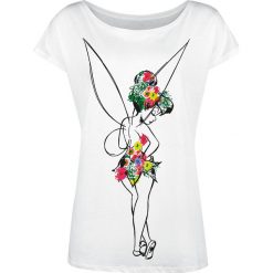 Piotruś Pan Tinker Bell - Flower Power Koszulka damska biały. Białe koszulki damskie Piotruś Pan, l, z nadrukiem, bez kołnierzyka, z krótkim rękawem. Za 79,90 zł.