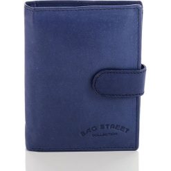 Skórzany portfel męski Bag Street Niebieski. Niebieskie portfele męskie marki Bag Street, bez wzorów, ze skóry. Za 39,00 zł.
