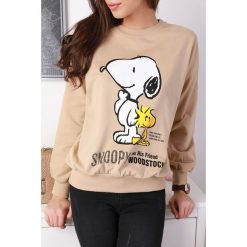 Damska bluza SNOOPY BEIGE. Brązowe bluzy sportowe damskie s. W wyprzedaży za 49,00 zł.