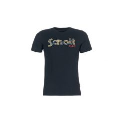 T-shirty z krótkim rękawem Schott LOGO. Czarne t-shirty męskie Schott, xl, bez wzorów, bez kołnierzyka, krótkie. Za 103,20 zł.