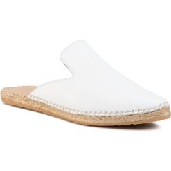 Espadryle EVA LONGORIA - EL-07-01-000050 102. Białe espadryle damskie Eva Longoria, bez wzorów, ze skóry, bez obcasa. W wyprzedaży za 239,00 zł.