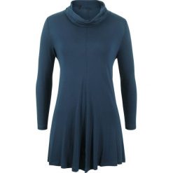 Shirt z golfem, długi rękaw bonprix ciemnoniebieski. Niebieskie koszulki damskie bonprix, bez wzorów, z golfem, z długim rękawem. Za 44,99 zł.