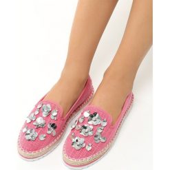Różowe Espadryle Pincheck. Różowe espadryle damskie marki Inny, bez wzorów, bez obcasa, na płaskiej podeszwie. Za 49,99 zł.