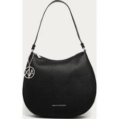 Armani Exchange - Torebka. Czarne torby damskie na zakupy Armani Exchange, w paski, z poliesteru, na ramię, bez dodatków. Za 599,90 zł.