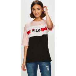Fila - Top. Czarne bluzki damskie marki Fila, s, z nadrukiem, z bawełny, z okrągłym kołnierzem. Za 149,90 zł.