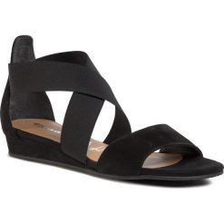 Sandały TAMARIS - 1-28138-24 Black Uni 007. Czarne klapki damskie Tamaris, bez wzorów, z zamszu, bez obcasa. Za 199,00 zł.