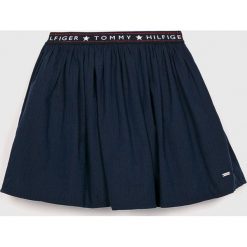Tommy Hilfiger - Spódnica dziecięca 110-152 cm. Niebieskie spódniczki dziewczęce TOMMY HILFIGER, bez wzorów, z bawełny, mini, rozkloszowane. W wyprzedaży za 219,90 zł.