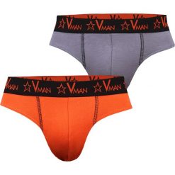 Dwupak slipów VIANIA Vman Grey Orange. Szare slipy męskie Viania, m, bez wzorów, z dzianiny. Za 37,99 zł.