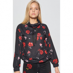 Bluza kwiatowa MIX and MATCH - Czarny. Czarne bluzy damskie Cropp, l. Za 99,99 zł.