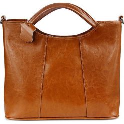 Torebka skórzana damska aktówka DAN-A T105 camel - camel. Brązowe aktówki damskie DAN-A, bez wzorów, ze skóry, eleganckie, bez dodatków. Za 219,99 zł.
