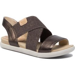 Sandały ECCO - Damara Sandal 24822350533 Licorice/Powder. Pomarańczowe klapki damskie ecco, bez wzorów, ze skóry, bez obcasa. W wyprzedaży za 299,00 zł.