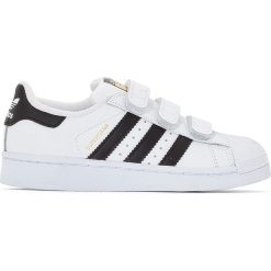 Trampki z rzepem Superstar Foundation. Szare buty dziewczęce sportowe adidas Originals, ze skóry. Za 306,56 zł.