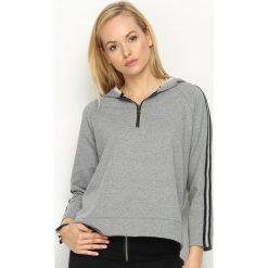 Szara Bluza Monkey. Szare bluzy rozpinane damskie Born2be, uniwersalny, z kapturem. Za 44,99 zł.