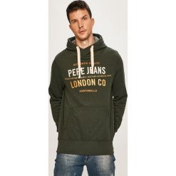 Pepe Jeans - Bluza Neville. Zielone bluzy męskie Pepe Jeans, s, z aplikacjami, z bawełny, z kapturem, bez rękawów, z kapturem. W wyprzedaży za 259,90 zł.