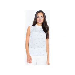 Bluzka M370 Niebieski. Niebieskie bluzki damskie FIGL, xl, bez wzorów, klasyczne, z klasycznym kołnierzykiem, bez rękawów. Za 89,00 zł.