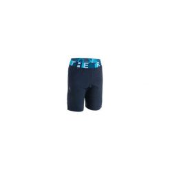 Spodenki do lekkoatletyki AT 500 dla dzieci. Niebieskie spodenki chłopięce KALENJI, bez wzorów, z elastanu. Za 49,99 zł.