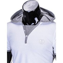 T-SHIRT MĘSKI Z KAPTUREM BEZ NADRUKU S682 - BIAŁY. Białe t-shirty męskie z nadrukiem Ombre Clothing, m, z kapturem. Za 25,00 zł.