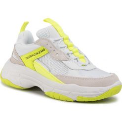Sneakersy CALVIN KLEIN JEANS - Maya R0802 White/Yellow Fluo. Białe półbuty damskie Calvin Klein Jeans, z jeansu. Za 719,00 zł.