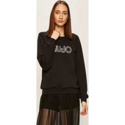 Liu Jo - Bluza. Czarne bluzy damskie Liu Jo, s, z aplikacjami, z elastanu, bez rękawów, bez kaptura. W wyprzedaży za 319,90 zł.