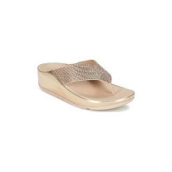 Japonki FitFlop CRYSTALL. Różowe klapki damskie marki FitFlop, bez wzorów, bez obcasa. Za 455,20 zł.