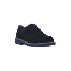Derby Frau SUEDE BLU. Niebieskie półbuty męskie marki Frau, bez wzorów, bez zapięcia. Za 554,13 zł.