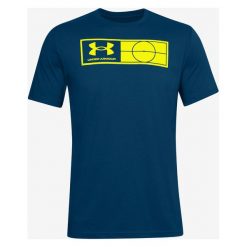 Under Armour Tag Koszulka Niebieski. Niebieskie podkoszulki męskie Under Armour, m, z nadrukiem, z bawełny, bez kołnierzyka, krótkie. Za 94,95 zł.