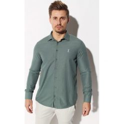 Koszula Edward Orlovski Green. Zielone koszule męskie Edward Orlovski, m, bez wzorów, z bawełny, eleganckie, bez kołnierzyka, z długim rękawem. Za 130,00 zł.