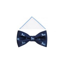 Granatowa mucha w konie A303. Niebieskie muszki męskie Modini Moda Męska, na co dzień, bez wzorów, z bawełny, eleganckie. Za 49,50 zł.