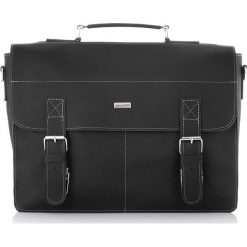 Skórzana teczka torba męska vintage PAOLO PERUZZI G-02-BL czarna - Czarny. Czarne torby męskie skórzane Paolo Peruzzi, w paski, vintage. Za 309,99 zł.