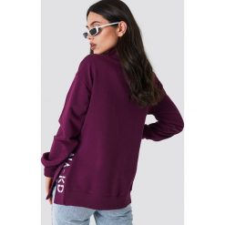 NA-KD Bluza z rozcięciami - Purple. Fioletowe bluzy rozpinane damskie NA-KD, z haftami, z długim rękawem, długie. Za 161,95 zł.