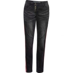 Dżinsy BOYFRIEND z lampasami bonprix czarny denim. Czarne jeansy damskie bonprix. Za 129,99 zł.