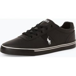 Polo Ralph Lauren - Tenisówki męskie z dodatkiem skóry, czarny. Czarne trampki męskie Polo Ralph Lauren, z haftami, ze skóry, sportowe, bez zapięcia. Za 299,95 zł.