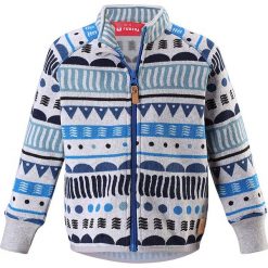 Kurtka polarowa "Ornament" w kolorze niebiesko-szarym. Szare kurtki niemowlęce Reima, z aplikacjami, ze skóry. W wyprzedaży za 65,95 zł.