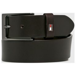 Tommy Hilfiger - Pasek skórzany. Pomarańczowe paski męskie marki TOMMY HILFIGER, w paski, ze skóry. Za 159,90 zł.